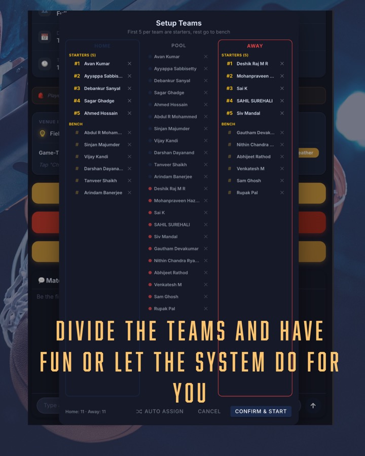 Basketball scoring and standings on the app